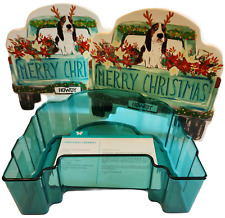 2 Pioneer Woman Basset Hound Truck Shape xmas cookie container.  picture