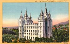 Postcard UT Salt Lake City Utah Mormon Temple 1933 Linen Vintage PC J4220 picture