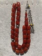 German Faturan Cherry Amber Bakelite 33 Prayer Beads Tesbih Misbaha Rosary picture