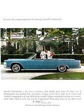 1965 Lincoln Continental Convertible Unique Vintage Original Print Ad 8.5 x 11
