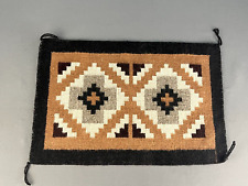 Vtg Navajo Hand Woven Wool Geometric Rug 16.25