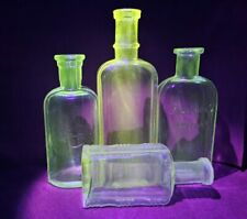 Antique Glowing Amethyst Medicine Bottles Purple Manganese Vintage Black Light picture