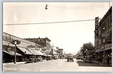 Postcard RPPC California Ukiah Street Scene Vintage Cars Signs Shops Drugstore picture