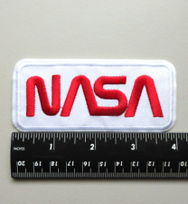 NASA Logo National Aeronautics & Space Administration Red & White Iron On Patch picture