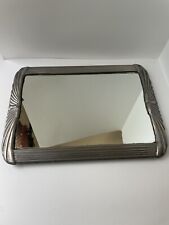 Vintage Silver Plate Dresser Vanity Mirror Tray  picture