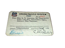 1926 UNION PACIFIC RAILROAD EMPLOYEE PASS #2967 picture