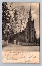 Tarrytown NY-New York, First Reformed Church Vintage c1907 Souvenir Postcard picture