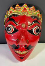 Javanese Klana Sewandana Mask Hand Carved Wood Indonesia Vintage picture