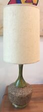 Vintage Mid Century Modern Glazed Ceramic And Cork Table Lamp 1960s Funky MCM picture