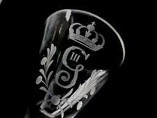 King Gustav III Sweden Stockholm Royal Palace Crystal Goblet Glass Crown Cipher picture