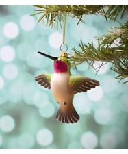 Male Ruby Throated Hummingbird Blown Glass Handcrafted Bird Ornament Cobane picture