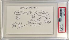 Vint Cerf Google 1977 Internet Signed Sketch Auto 3x5 Index Card PSA/DNA picture