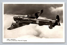 RPPC WWII RAF Avro Lincoln I Heavy Bomber FLIGHT INTERNATIONAL UK Postcard picture