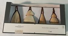 4 Threshold Studio McGee Wood Tree Christmas Ornaments New in Box picture