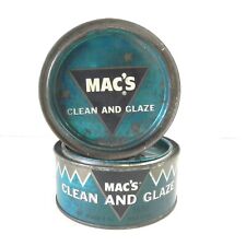 VINTAGE LOT OF 2 MAC'S CLEAN & GLAZE 8 OZ CANS FULL PRE OWNED COLLECTABLE CANS picture