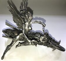 Franklin Mint Julie Bell Temptation Rides Angel Pewter Sculpture picture