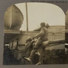 Private Photo Stereoview 1911 Passenger Games Deck Of Steamer S.S. New York #8 picture
