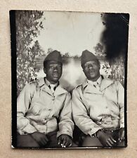 WWII Era Photo Booth Two Handsome African American Soldiers Unusual Size picture