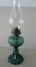 Vacuum Oil Company Blue Glass Kerosene Oil Lamp Early XX Th Century Round Font picture