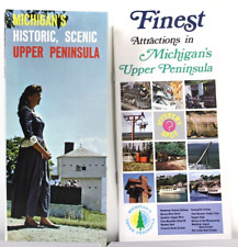 2 Vintage Michigan Upper Peninsula Attractions & Historic Scenic Vacation Guides picture