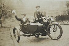 C.1920 HARLEY DAVIDSON MOTORCYCLE REAL PHOTO POSTCARD Mary &John Singer PA RPPC picture