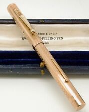VERY NICE  VINTAGE 1920'S  BOXED SWAN MABIE TODD 9CT GOLD COVERED FOUNTAIN PEN picture