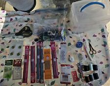 Huge Sewing Crochet Knitting Lot W/ Case Spools Bobbins Shears Buttons Threads picture