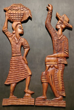 Vintage Set of Hand Carved Tribal Wooden Wall Art 20