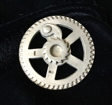 Silver Tone Metal Buttons Steampunk Gears Round 1.25” picture