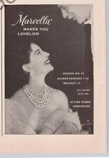Marvella Jewelry Makes You Lovelier Elegant Lady Eveningwear 1954 Print Ad picture
