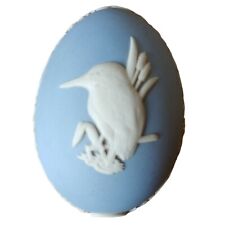 Wedgwood Jasperware Kingfisher Blue Egg Shape Trinket Box English Bird 2