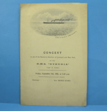 CUNARD LINE RMS Etruria Ship 1905 Seamans Chairities Concert Program Invitation picture