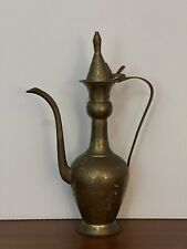 Handmade Vintage Ornate Etched Solid Brass Teapot Genie Style Lamp 13