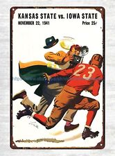 Iowa State vs Kansas State 1941 college Football game metal tin sign picture