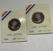 New Pair Of Vintage Kennedy JFK Presidential Election Political Lapel Buttons picture