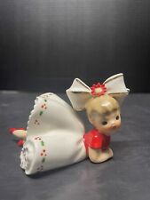 Rare Vintage Inarco 1963 Christmas Girl Figurine Bow Bloomers Poinsettia E1265 picture
