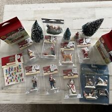lot of lemax and christmas village accessories 16 Pieces Trees, Lights, People picture