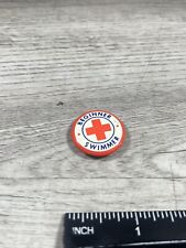 Vintage Red Cross Beginner Swimmer Metal Pin Pinback Tack Button 20mm  picture