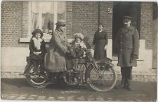 Military Motor Bike Military Man with his children on 'Douglas' Motor Bike picture