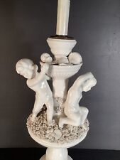 Mid Century Neoclassical Style Blanc De Chine Lamp - 2 Cherubs And Flora picture
