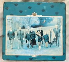 Vintage Royal Family of Belgium Real Photo Litho Large Tin Box DELACRE picture