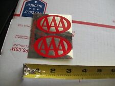 Vtg NOS 1970, 80s Metallic Silver and Red  AAA  Stickers on one Card picture