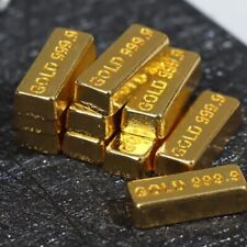 10pc Fake Gold Bars Golden Brick Bullion Glittering Gold bar Coins for Kids Prop picture