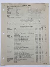 1956 MACK TRUCK LIST PRICE MODELS B-44T Standard Tractor Chassis Includes Extras picture