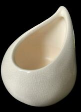 Crazed Ceramic Planter Vase Ivory Tear Drop-Shaped Art Deco Style Vase Vintage picture