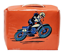 Nappa-Babcock Motorcyclist Race Bike Vinyl Lunchbox Vintage 1980's Rare picture