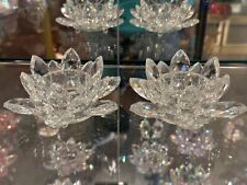 Pair of Beautiful Clear Crystal Candle Holders picture