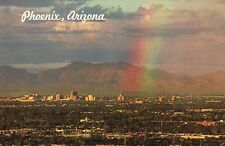 Postcard 1976 Rainbow Over Desert Metropolis Winter Salt River Phoenix Arizona picture