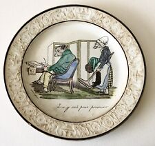 Antique French Creil c1840 Choisy Porcelain Polychrome Metamorphoses #2 Plate picture