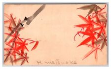 Hand Painted Bamboo Artist Signed H Matsuake UNP UDB Postcard Z4 picture